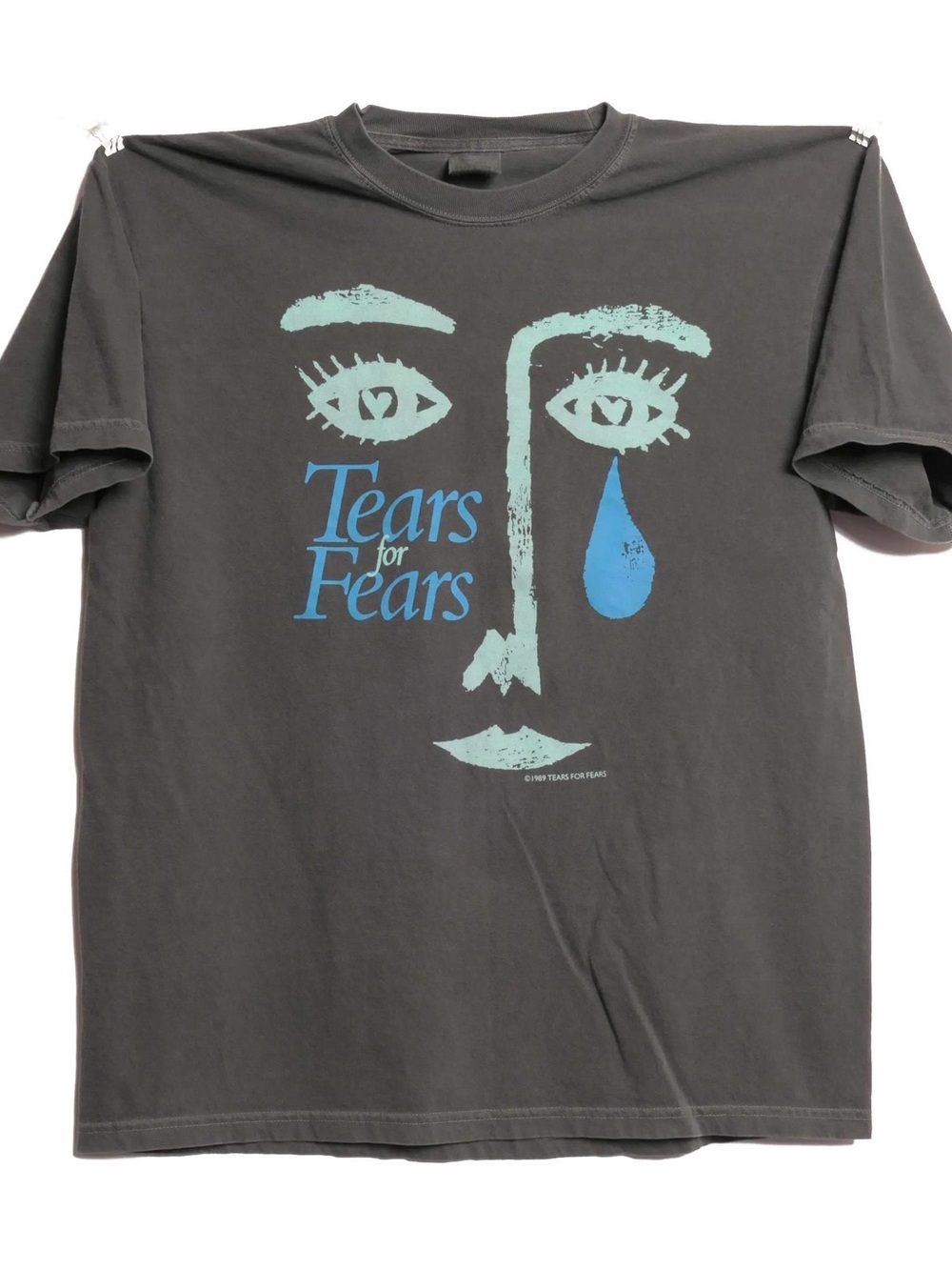 Short Sleeve Graphic Tee - Black with Blue Print